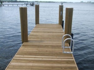 Tropical Wood Dock in Manalapan, FL