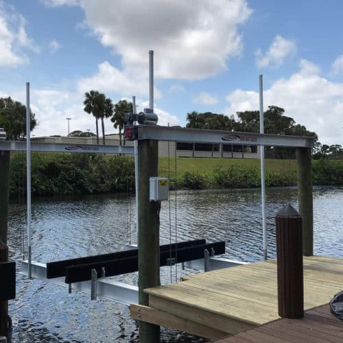 4 Post Cradle Boatlift and Dock in Boca Raton