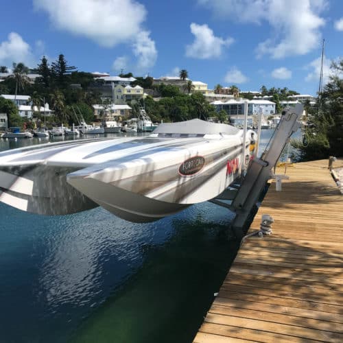 Elevator boatlift in Bermuda