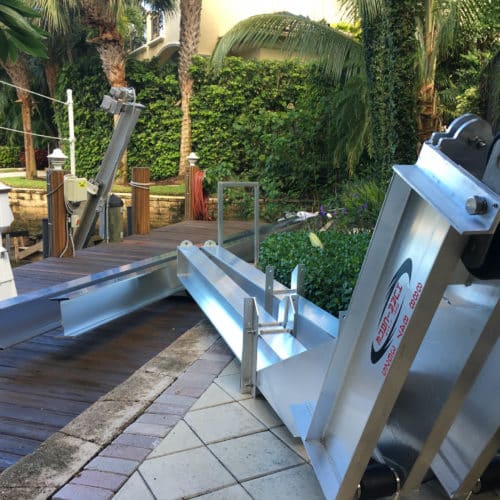 Hurricane boatlift pre-installation in South Florida