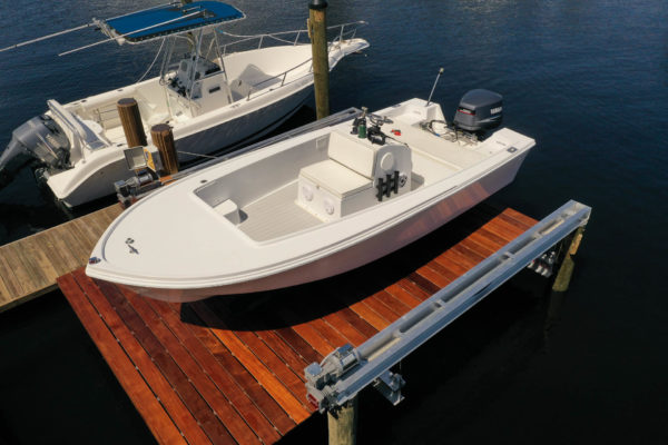 Custom IPE decking and boatlift in South Florida
