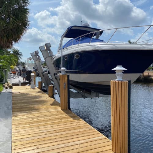 Pilings, Dock and 24,000 lb boatlift in South Florida