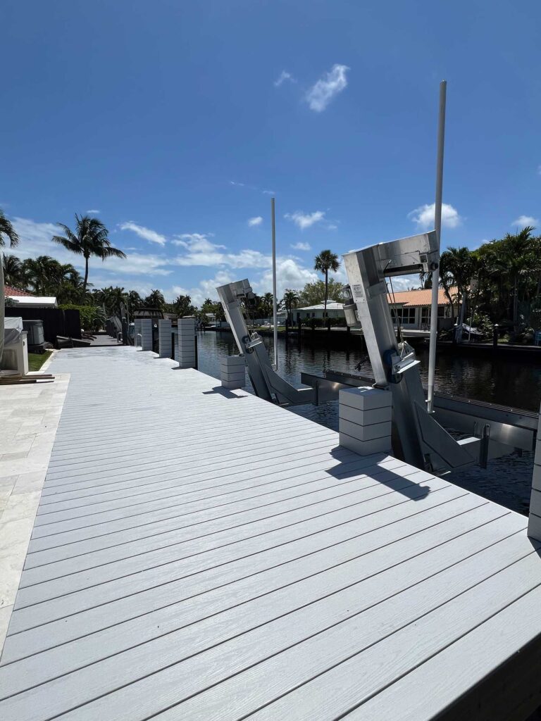 WEARDECK dock and elevator boat lift.