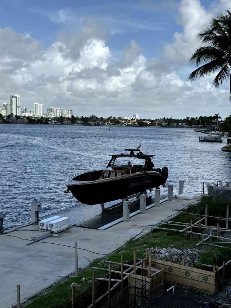 Custom platform boat lift in fort lauderdale.