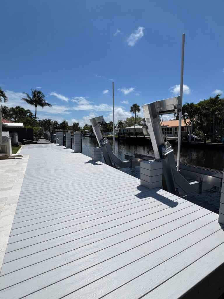 Weardeck dock and elevator boat lifts in wilton manors.