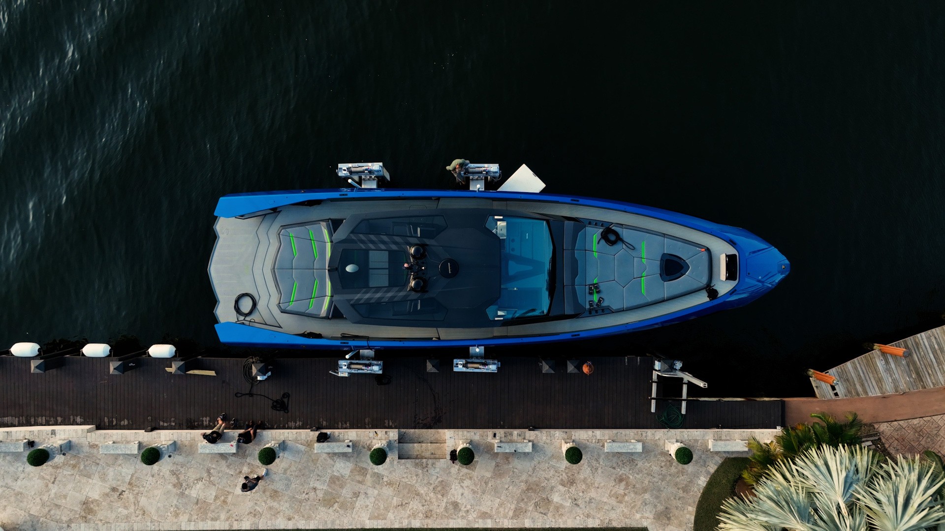 Custom built down and boat lift in South Florida.